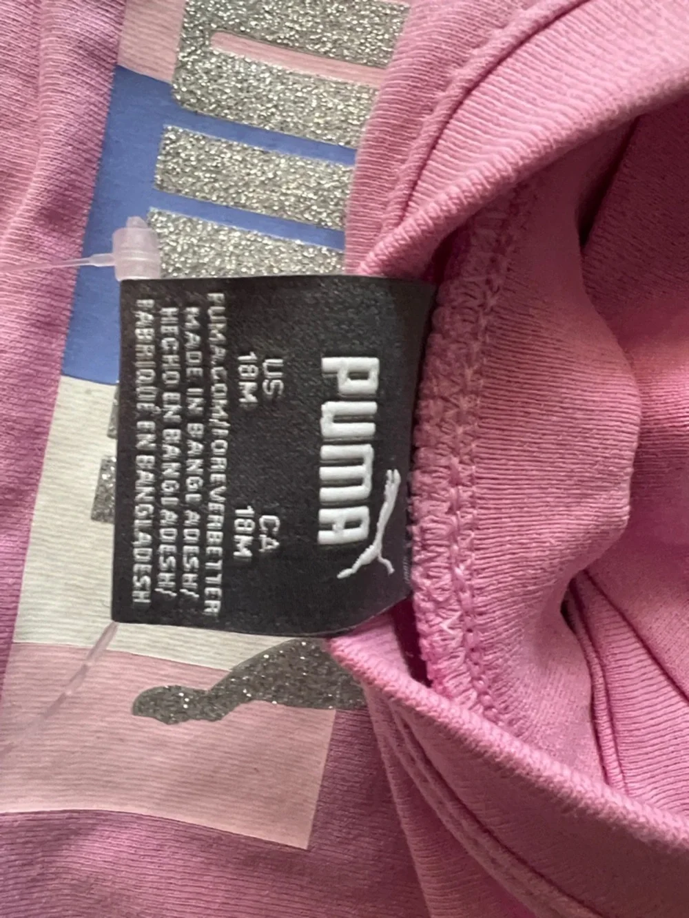 Puma Pink Graphic Tee with Gray Shorts Set - Picture 2 of 4